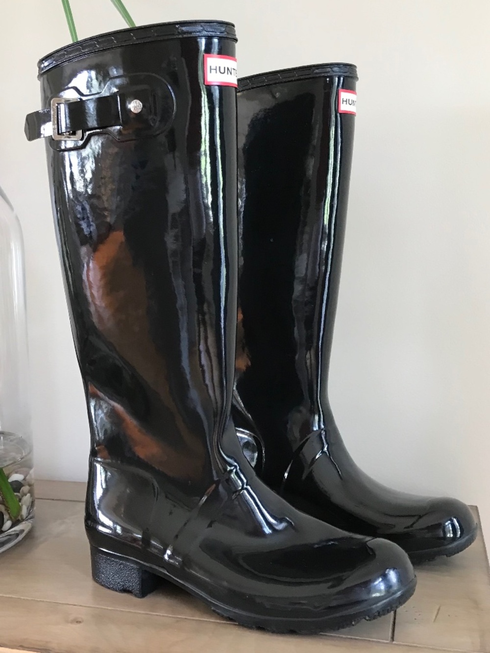 OLD MONEY HUNTER ORIGINAL TALL BLACK GLOSS RAIN WEATHERPROOF BOOTS